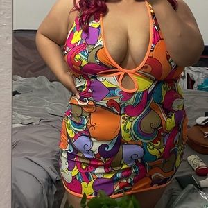 70s Style Bathing Suit Dress